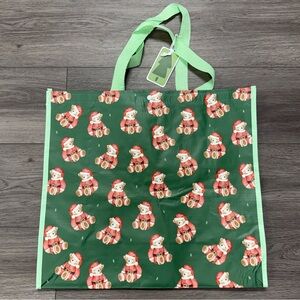 3 for $15 SALE TJMaxx Marshalls Christmas Santa Teddy Bear Shopper Tote Bag